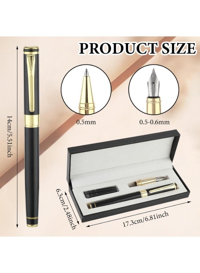 ChicAbode Luxury Fountain Pen with Ballpoint Pen Nib, Fine Point Fountain Rollerball Pen in Gift Box with 4 Ink Cartridges Business Writing Pen Set for Signature Calligraphy Office - Image 3